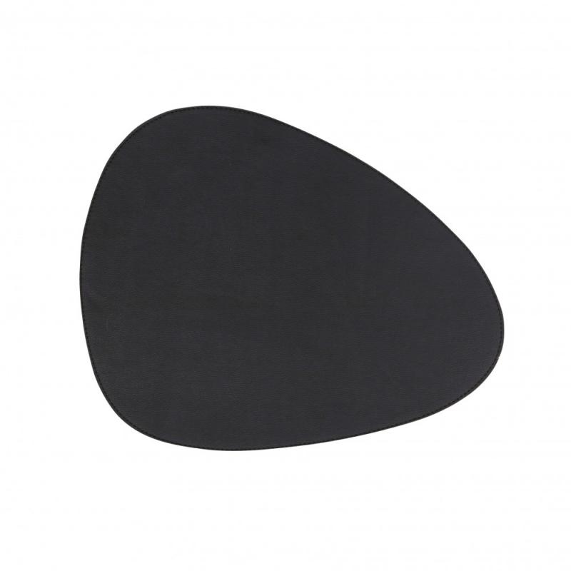 Tablett LEXIE, konstläder, äggformad, svart