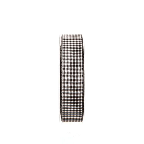 Textilband RUTIGT GINGHAM bredd 8mm och 25mm, svart/vit