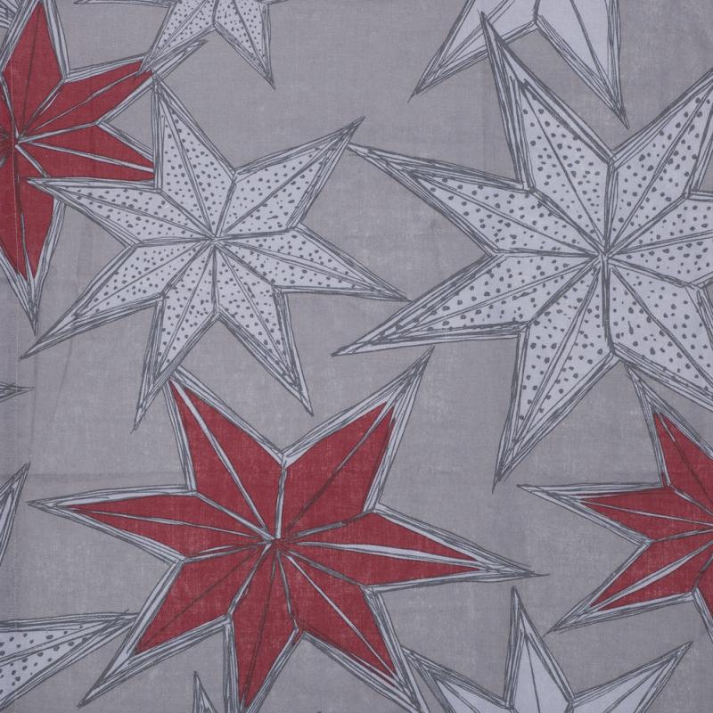 Metervara Julestjärn, med vackra stjärnor, design Louise Videlyck, på grå botten