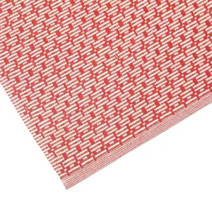 Löpare STELLA vävd tvåfärgad randig fönsterremsa/bordslöpare, recycle, Mörkröd/beige