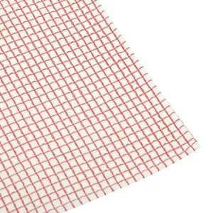 Kökshandduk FREDDY, återvunnen bomull, rutig. Beige/mörkröd