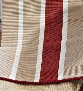 Löpare BETTY 35x120 cm randig, lin och röd