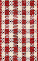 Textilband RUTIGT GINGHAM, finns i tre olika bredder, röd/beige