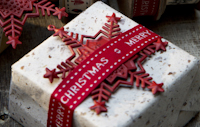 Textilband "MERRY CHRISTMAS, 15mm RÖD