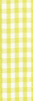Textilband RUTIGT GINGHAM, finns i tre olika bredder, gul, vit