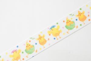 Påskband SPRING CHICKS, med kycklingar, bredd 25 mm