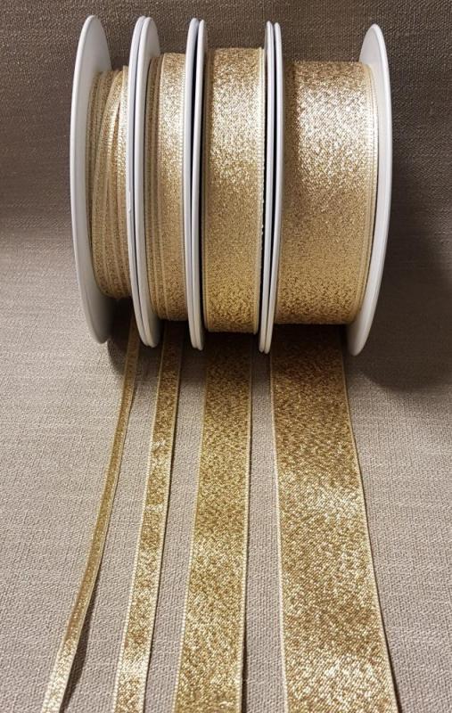 Dekorband LAMÈ i fyra olika bredder, 3mm, 7mm, 15mm och 25mm, guld