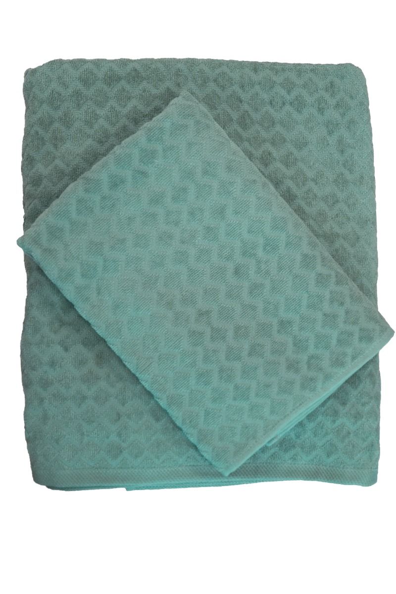 Diamond frotté, lyxig velour med snyggt rutmönster, grön