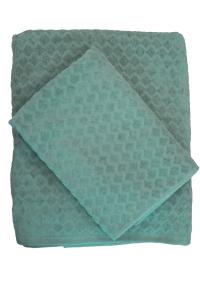 Diamond frotté, lyxig velour med snyggt rutmönster, grön