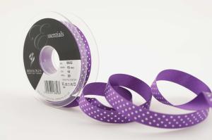 Textilband MICRO DOT, småprickigt satinband i två olika bredder, lila