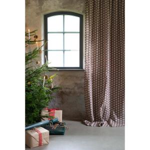 Gardinlängd Judith, i bomullsslub med ett sött julmönster. Lin