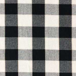 Gripsholmsruta på metervara i bomull, svart/vit