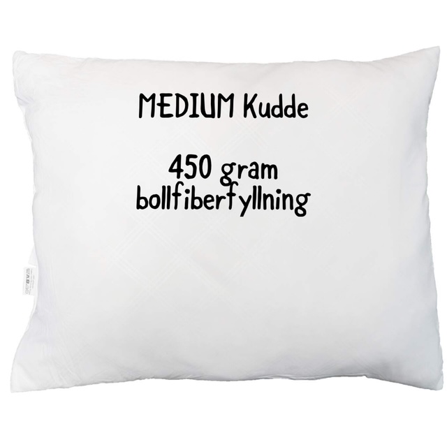 Sovkudde DREAM, medium med 450 gram bollfiberfyllning, Vit