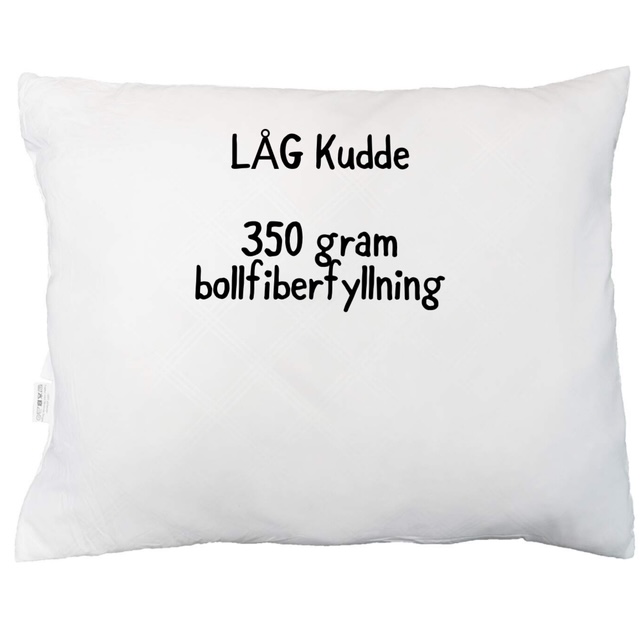 Sovkudde DREAM, låg med 350 gram bollfiberfyllning, Vit