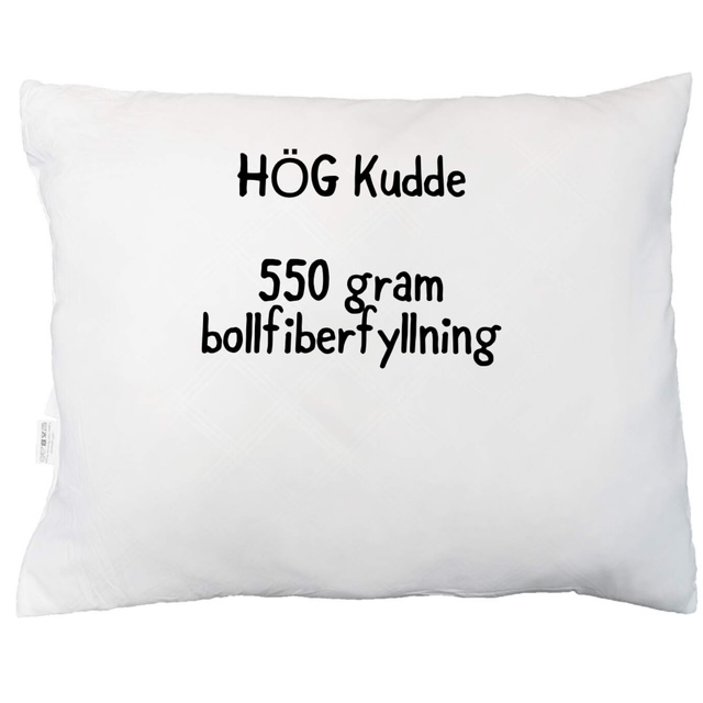 Sovkudde DREAM, hög med 550 gram bollfiberfyllning, Vit