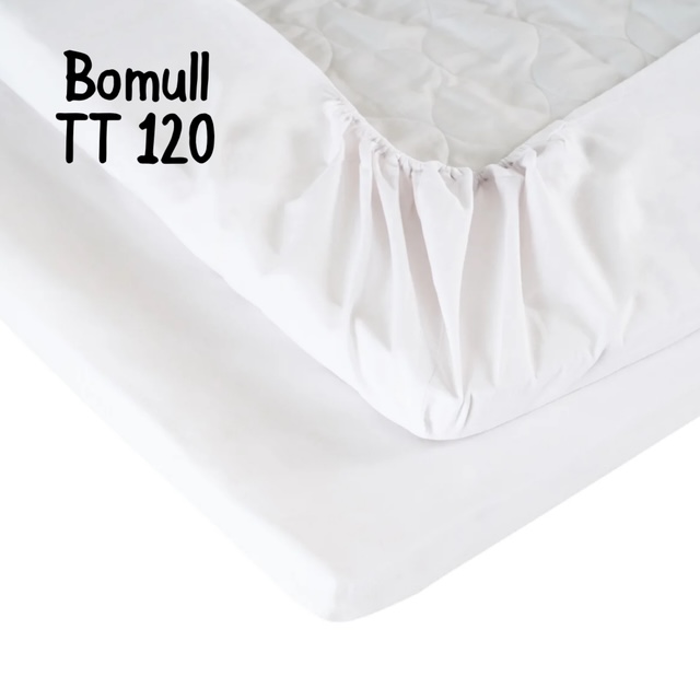 Dra-på-lakan NINA i enfärgad bomull i fyra storlekar, trådtäthet 120 i vitt