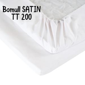 Dra-på-lakan i enfärgad bomull SATIN i tre storlekar, trådtäthet 200 i vitt