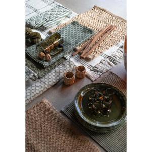 Tygservett eller liten duk Ines, småmönstrad i bomull, Grön