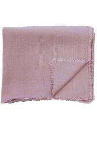 Linneduk med fransad kant, rosa