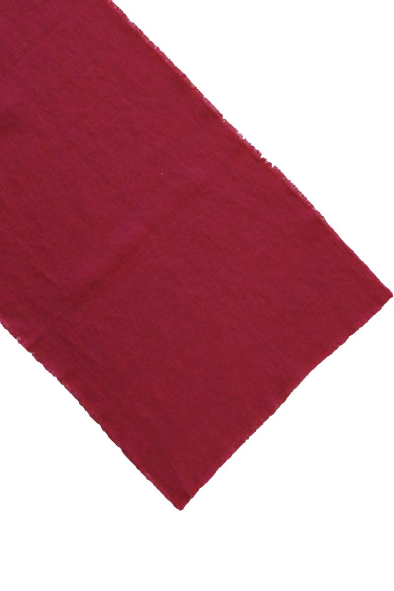 Löpare LINNE enfärgad med fransad kant, 35x120cm, röd