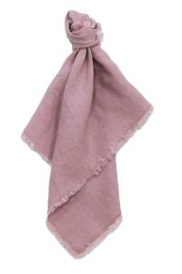 Linneduk med fransad kant, rosa