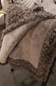 Pläd LUDDE, fårskinnsimitation stl.120x150, svart