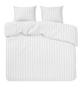 Bäddset MIRAGE KINGSIZE, stilig vävd rand med hotellkänsla i skön satin i vitt
