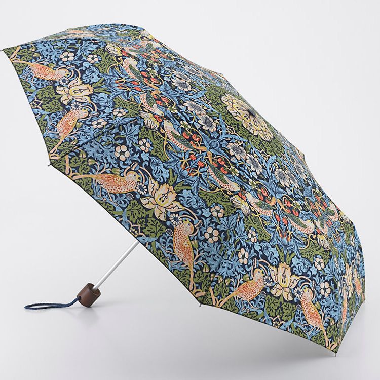 Paraply William Morris, Minilite, Strawberry Thief, blå