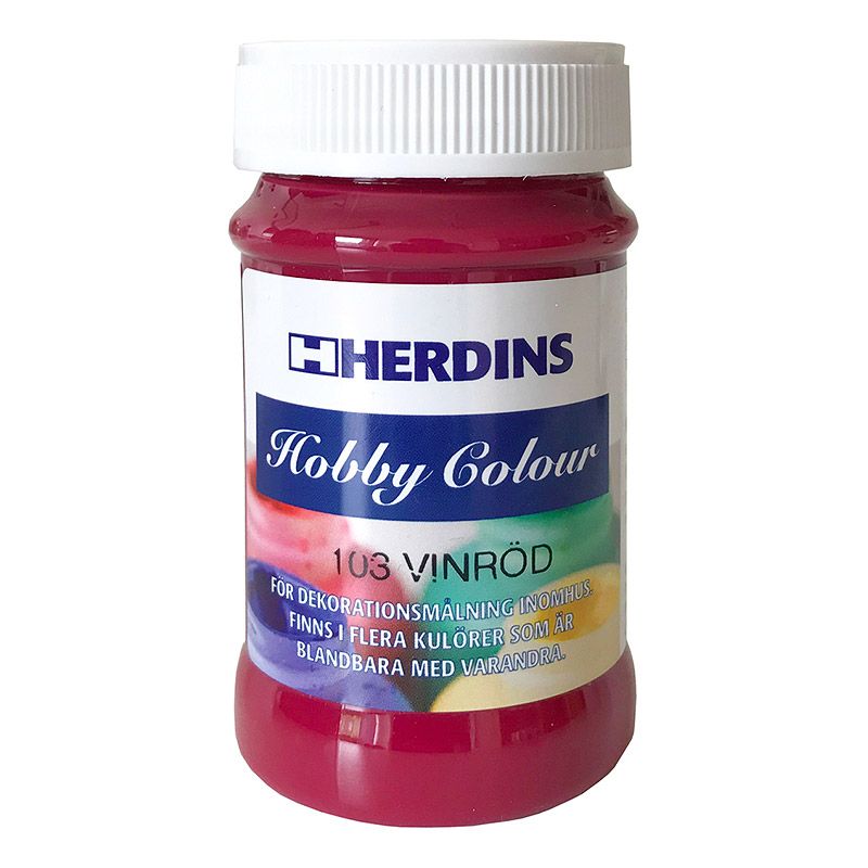 Hobbyfärg, Herdins, halvblank 100 ml, vinröd nr 103
