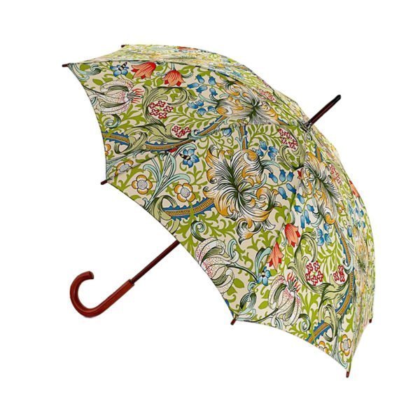 Paraply William Morris, Kensington, Golden Lily, grön