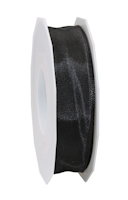 Textilband LYON i två bredder, 25 mm och 40 mm, skimrande svart