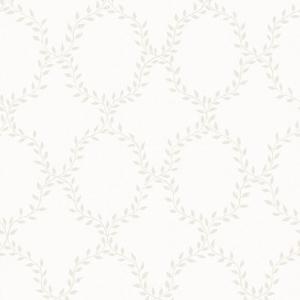 Tapet WILMA EGGSHELL från Sandbergs, vackert trellismönster med små blad i beige