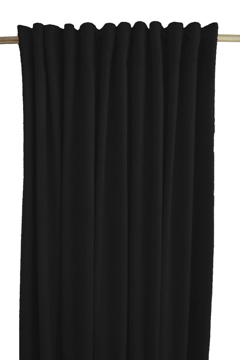 Gardinlängd Sammet, enfärgad med extra tyngd för vackert fall, Stl. 2x140x300 cm. svart