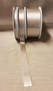 Textilband Satin, enfärgat i flera bredder, greige