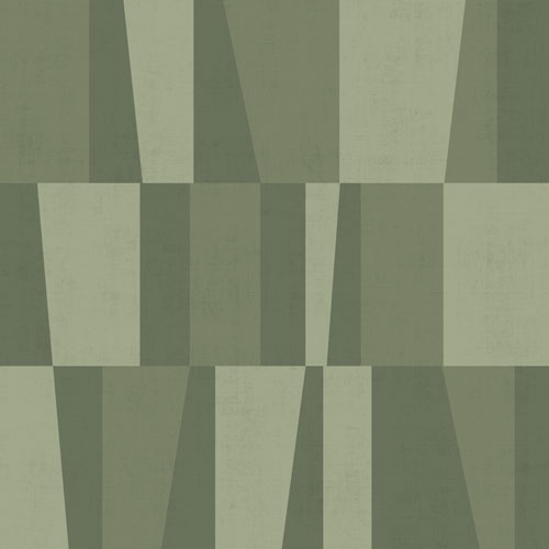Tapet 12015, Design, geometriskt mönster i gröna nyanser.