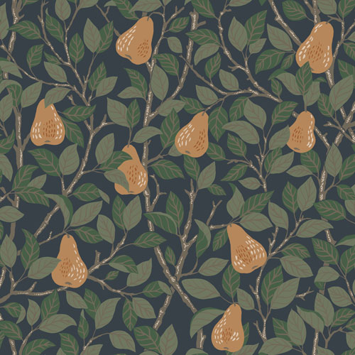 Tapet Pirum, Ängås, orange päron med blad
