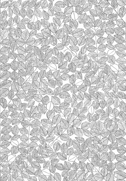 Tapet Romans, Scandinavian Designers II, mönster av små blad, svart-vit