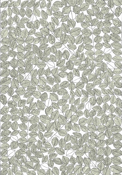 Tapet Romans, Scandinavian Designers II, mönster av små blad, ljusgrön