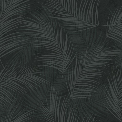 Tapet 18118, Palma, palmblad, svart/grå