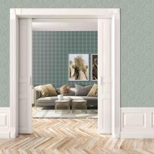 Vinyltapet Lynniber, Poetry, små blad, ljust blågrön ENSTAKA RULLAR