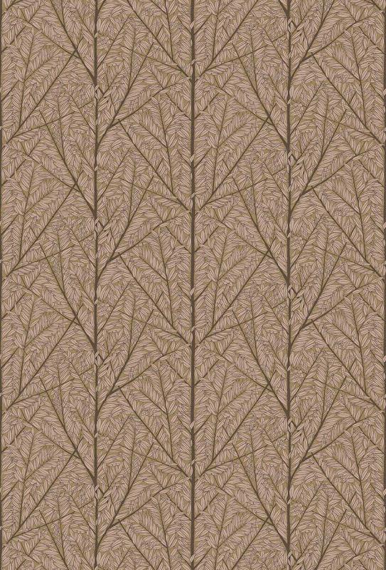 Fondtapet Korgpil, Scandinavian Designers III, pilträd med ljusbruna blad på brun botten