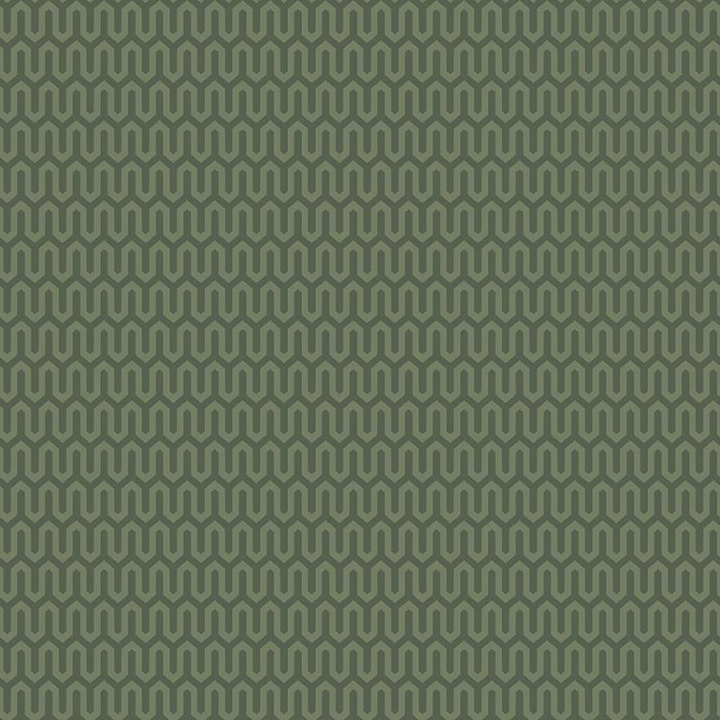 Tapet Ypsilon, Scandinavian Designers III, grafiskt labyrint mönster i grönt