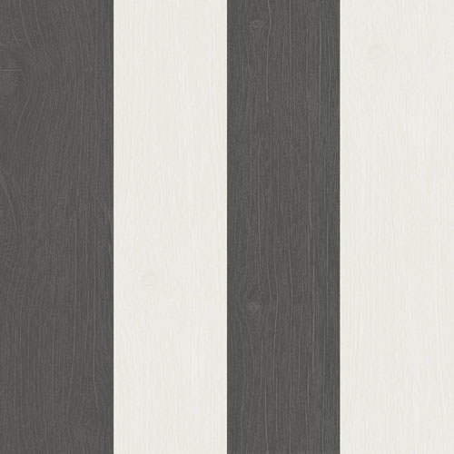 Tapet 21014, Skagen, randig med träimitation, vit och mörkgrå