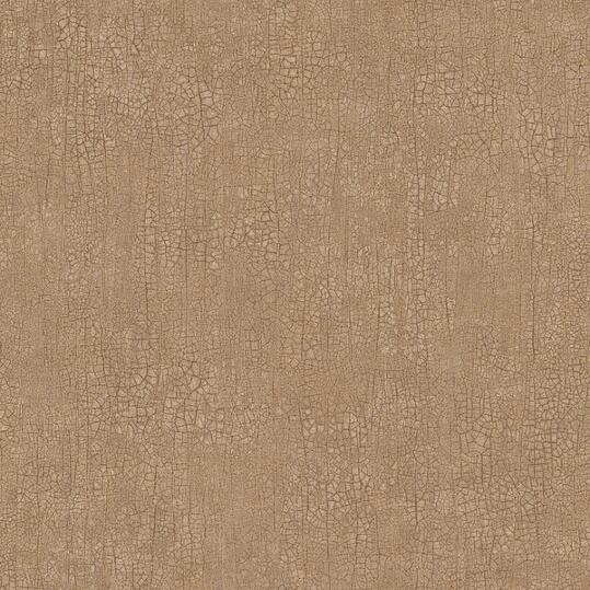 Tapet Raku ,Eastern Simplicity, krackelerad yta, träbrun med guldskimmer