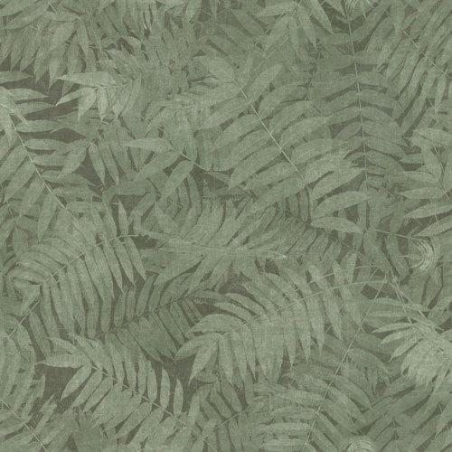Vinyltapet  37001, Passion, grå botten med gröna palmblad
