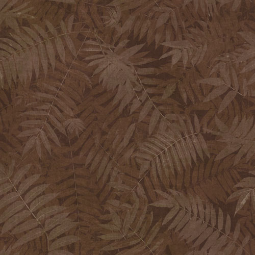 Vinyltapet  37002, Passion brun botten med rostbruna blad