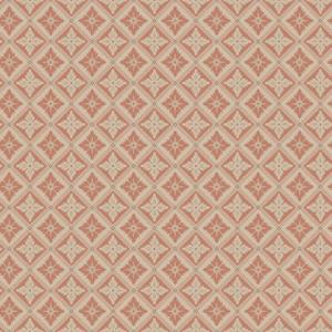 Tapet Loka, Anno, stiliserade blommor i beige och rostrött med svarta detaljer