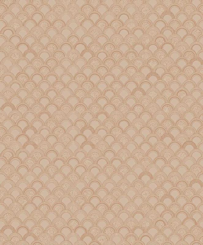 Tapet Birgit, Swedish Grace, art deco mönster, romerska arkader, beige, aprikos och ljus terrakotta