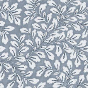 Tapet Liv, Melodi, blåa moderna slingrande blad, dimblå bottenfärg