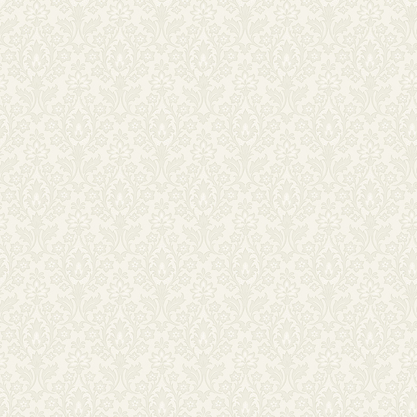 Papperstapet 8605, Borosan 21, mindre medaljongmönster i vitt och ljusgrått med beige botten
